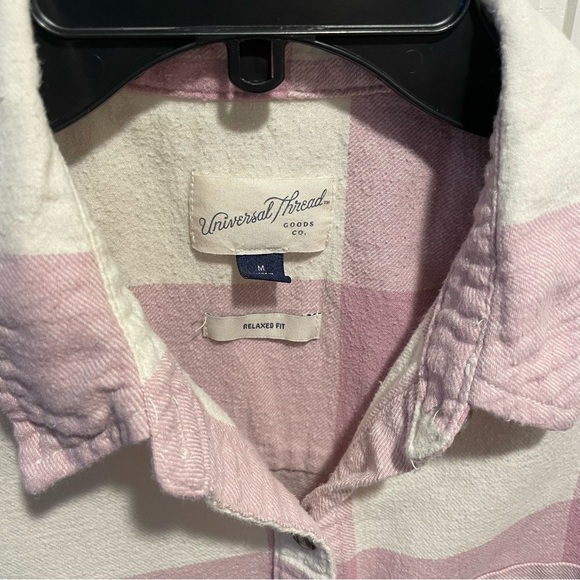 Universal Thread Pink & White Women’s Flannel - Picture 2 of 5